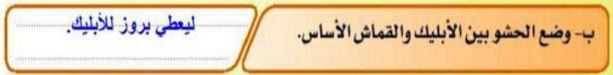 من وجهة نظرك ما سبب وضع الحشو بين الابليك والقماش الاساس , ابرز اسباب وضع الحشو بين الابليك والقماش الاساس